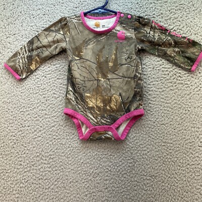 Carhartt Outfit size months Baby Girls Camouflage one piece Shirt