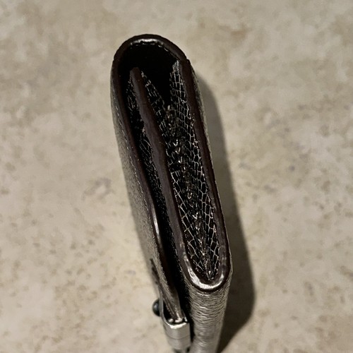 COACH EMBOSSED PYTHON Gunmetal LEATHER KRISTIN ENVELOPE WALLET - Picture 4 of 10