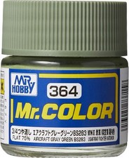 Mr. Hobby C364 Mr. Color Aircraft Gray Green BS283 Lacquer Paint 10ml - US