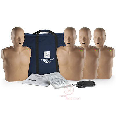 4-Pack Prestan ADULT CPR Manikins w Monitors Dark Tone PP-AM-400M-DS Mannequins