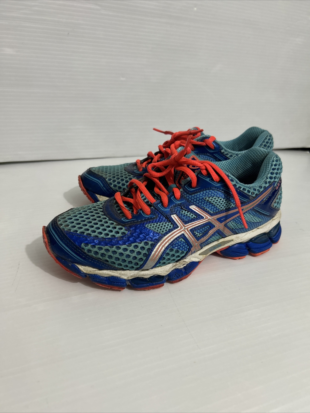 Asics Running Shoes Womens SZ 6 Gel-Cumulus 15 Blue Pink Turquoise-image