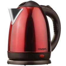 COURANT  1.5 Liter Cordless Stainless Steel Electric Kettle - Red