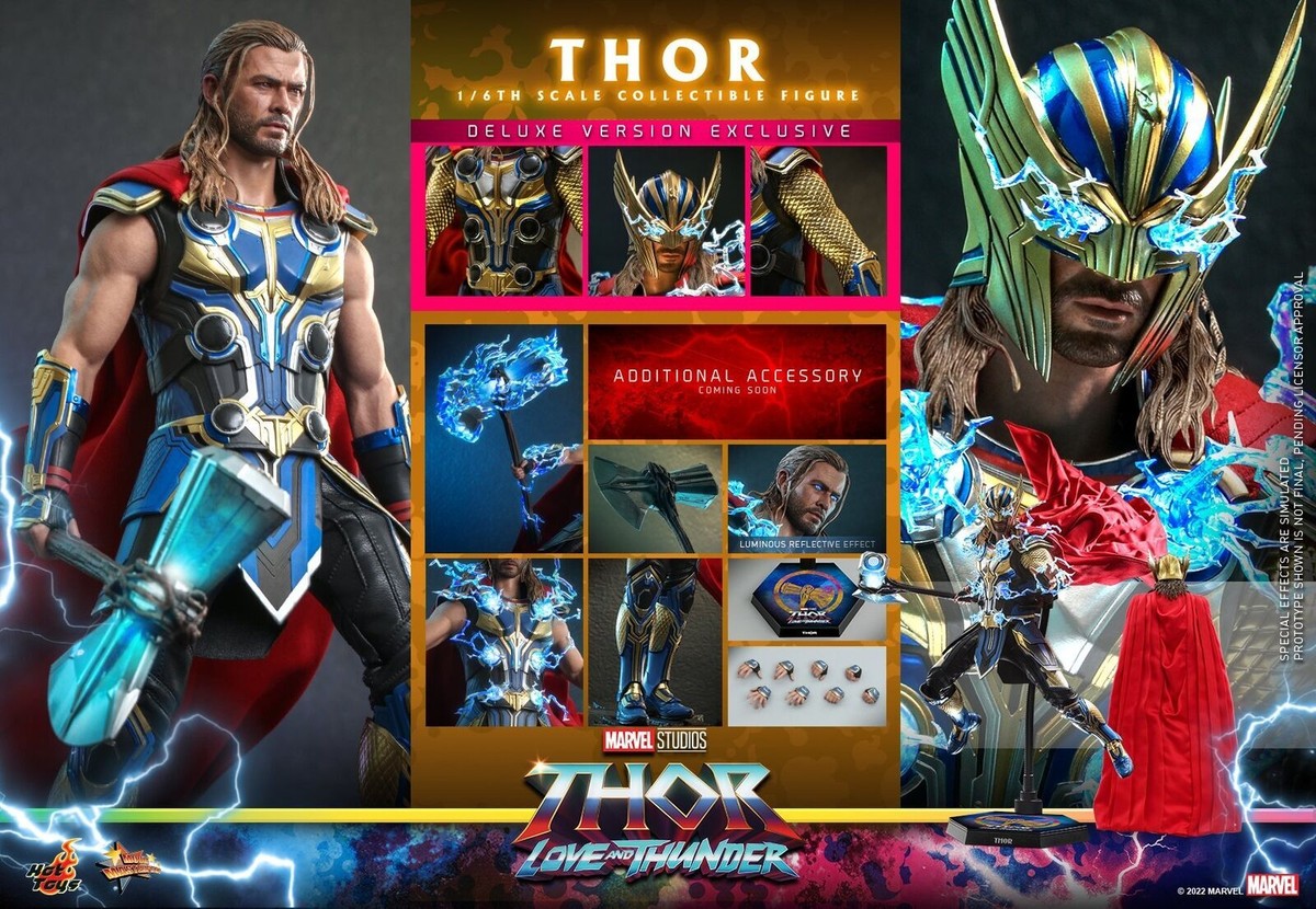 Marvel Thor フィギュア 5体セット ホットトイズ　コスベイビーS Hot Toys MMS656 Thor 4 Love and Thunder Thor Deluxe Version 1/6