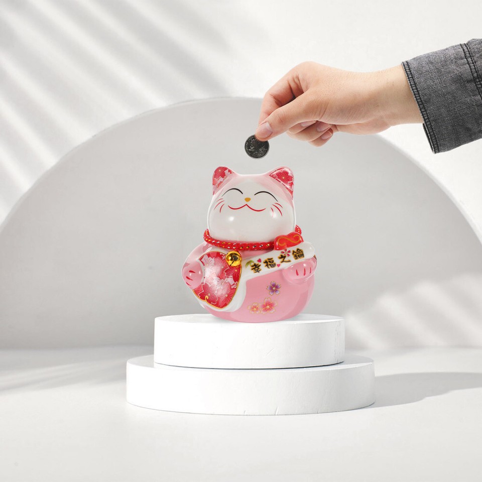 Cat Piggy Bank Luck Cat Coin Bank Cute Cat Shaped Money Pot eBay