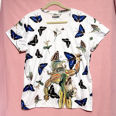The Dali Museum St. Pete Tres Picos Vintage Butterflies White Women Art Shirt XL