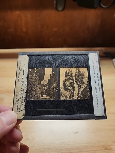 Vtg Magic Lantern Slide-"Villa D'este"-Drawing By Fragonard Alongside Picture - Picture 1 of 4