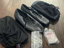 Miller and Ben Shoes All Black Jazz Tap Master Size 42.5 New 2/03 Taps Covers