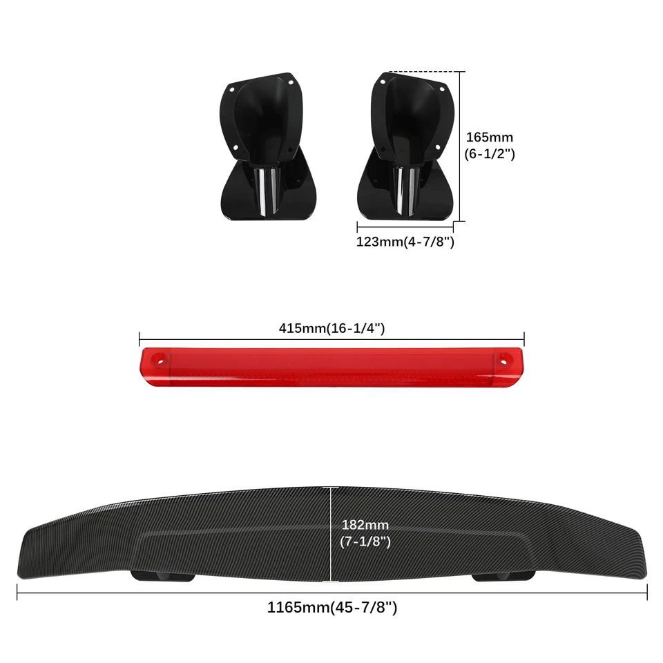 47" For Audi A3 S3 RS3 A4 S4 A5 A6 Carbon Car Rear Trunk Spoiler GT Sport Wing - Image 2 of 4