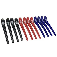 12-Pack Professional Non-Slip Alligator Hair Clips –Salon Sectioning Accessories