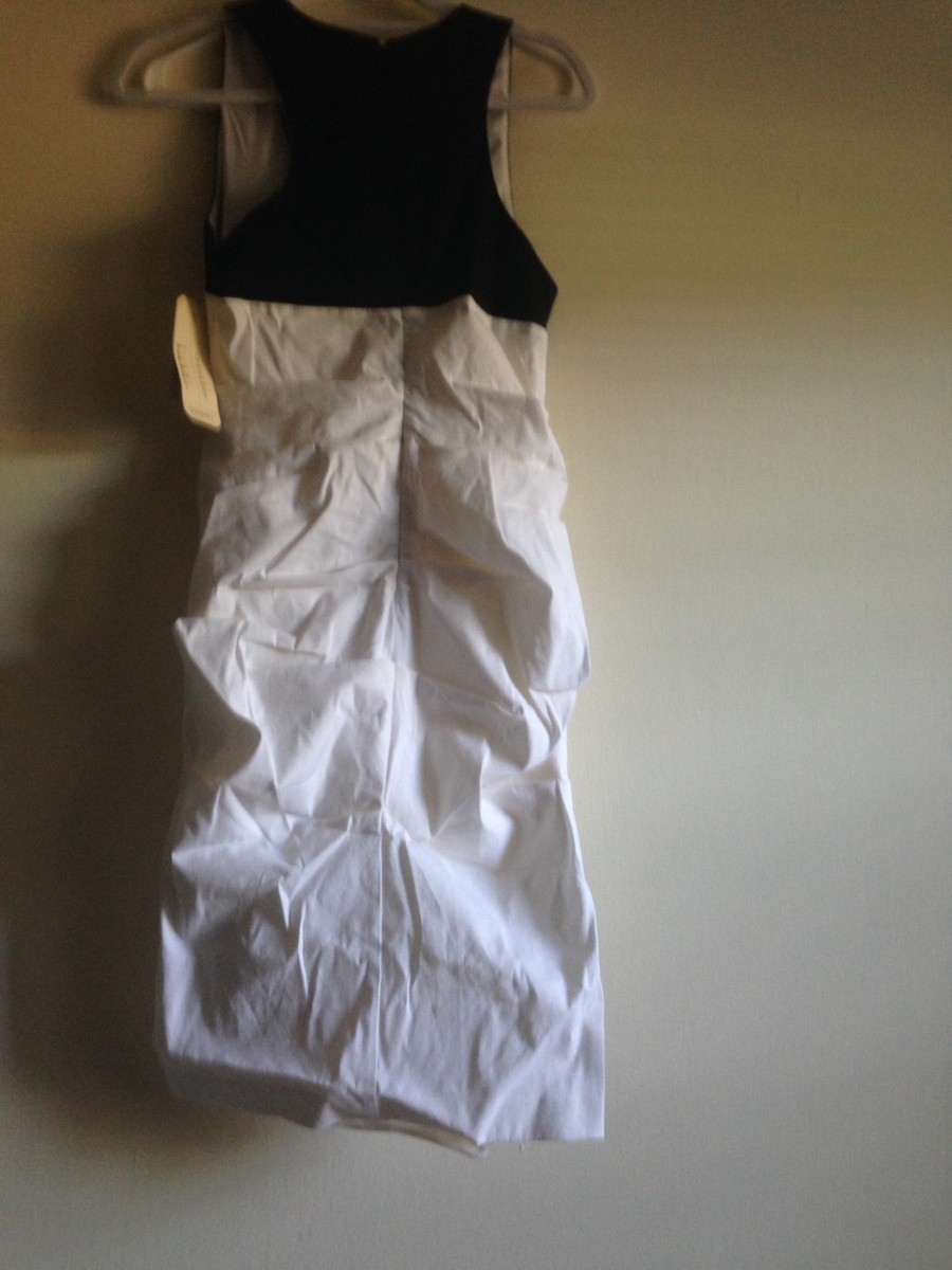 NWT Nicole Miller Stretch Linen Sheath Dress Size 10 White & Black (Size 8)  | eBay