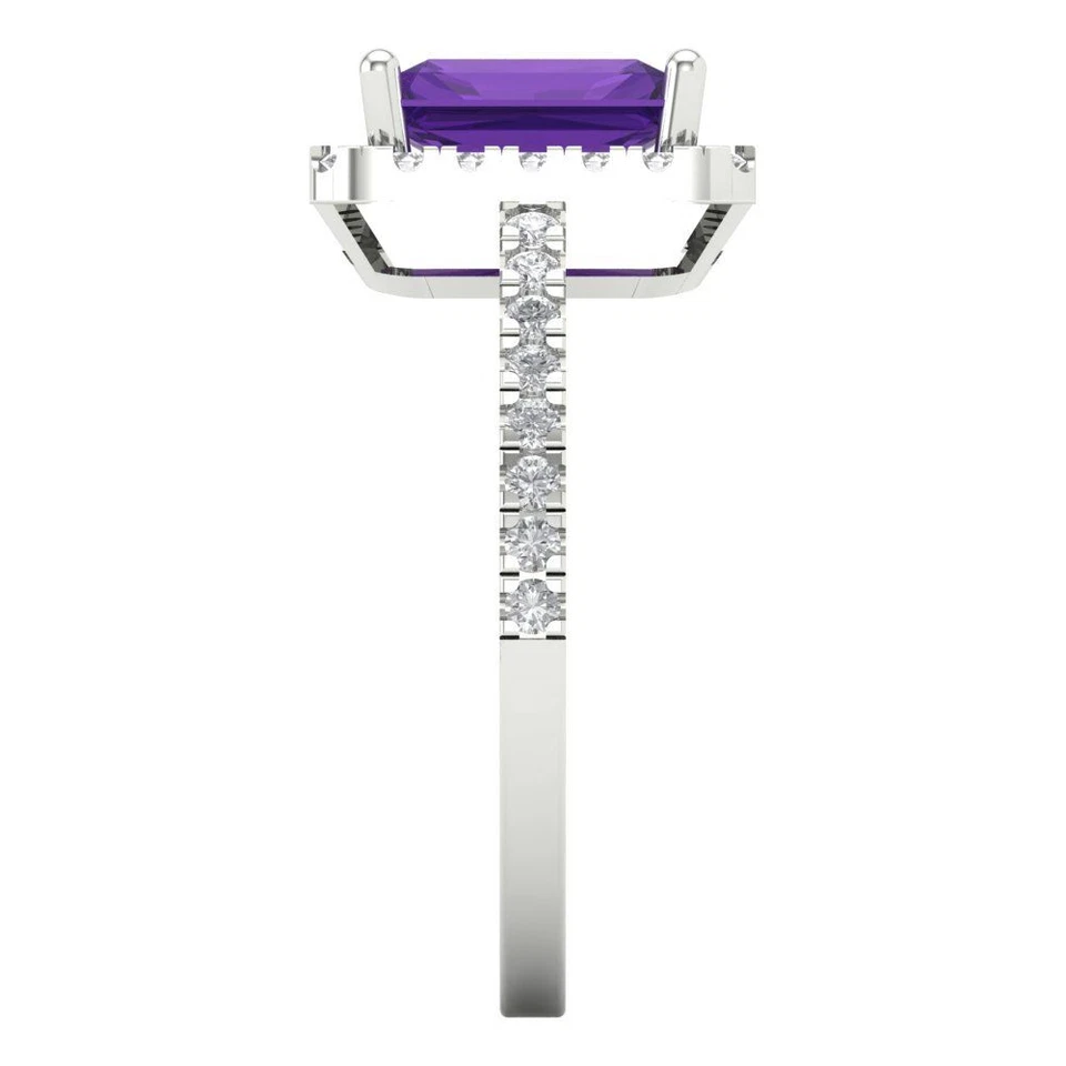 1.86 tcw Emerald Solitaire Vintage Engagement Ring, 14K White Gold Natural Gem - Image 3 of 4