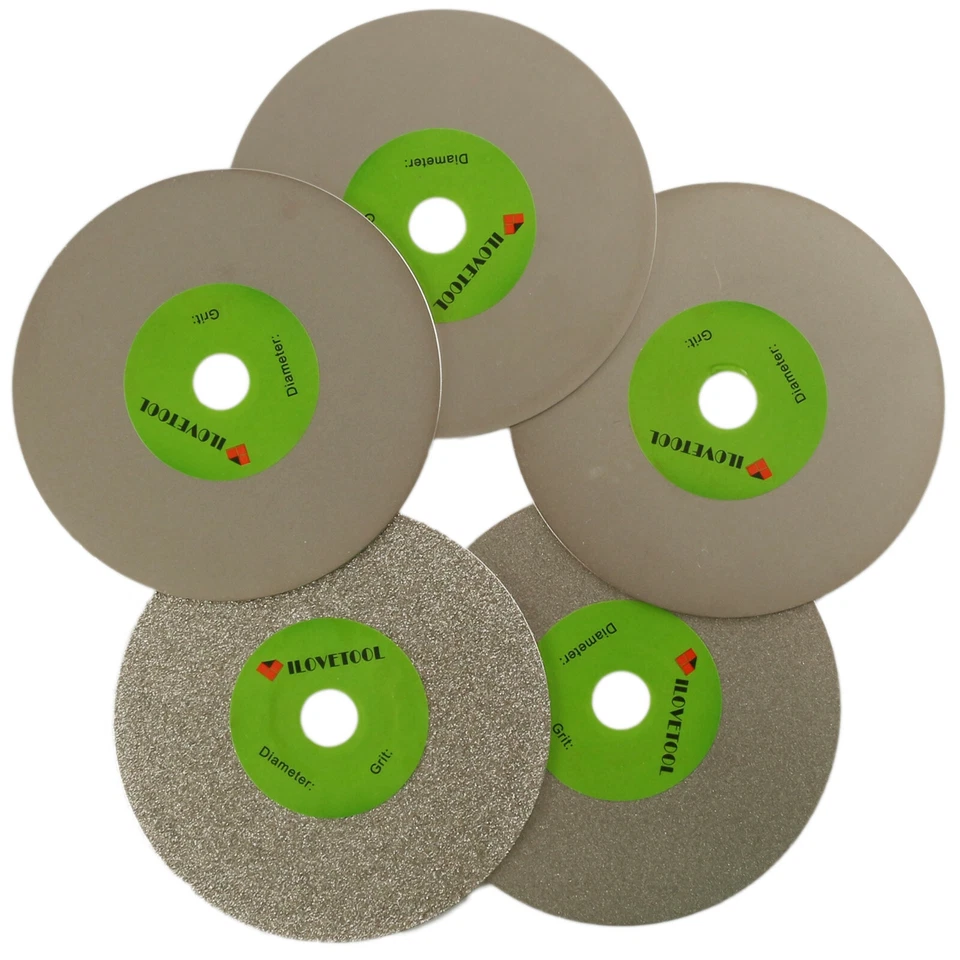 10 peças disco de moagem de diamante 4" 80-3000 grão disco de volta plano roda ferramentas lapidárias - Imagem 2 de 4