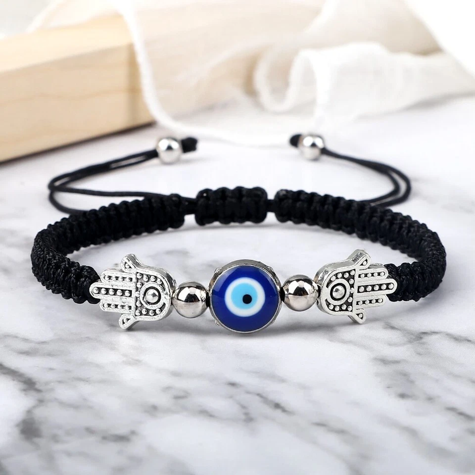 Pulsera Roja Protección del Mal de Ojo Buena Suerte Ajustable Hamsa Ojo Lucky Foto 2 de 4