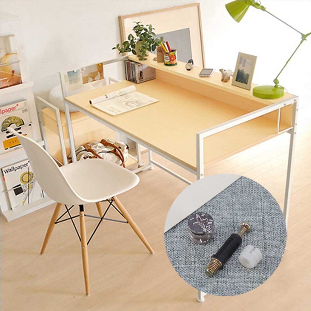 10 Sets 3-in-1 Hardware Connectors Pre-Inserted Nut Screw Eccentric Wheel