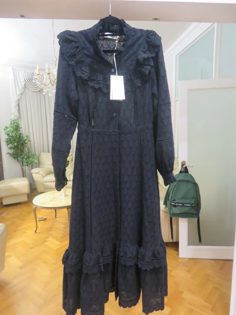 Black eyelet hotsell midi dress