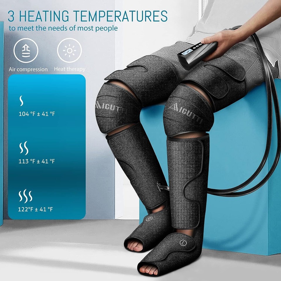 Air Compression Whole Leg Massager w/ Heat Help Edema Swelling