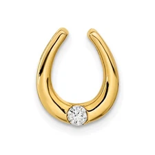 14k Yellow Gold Polished Fancy Diamond Chain Slide