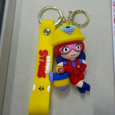 Brawl Stars Jessie Keychain with Rubber Strap, Mecha Design,