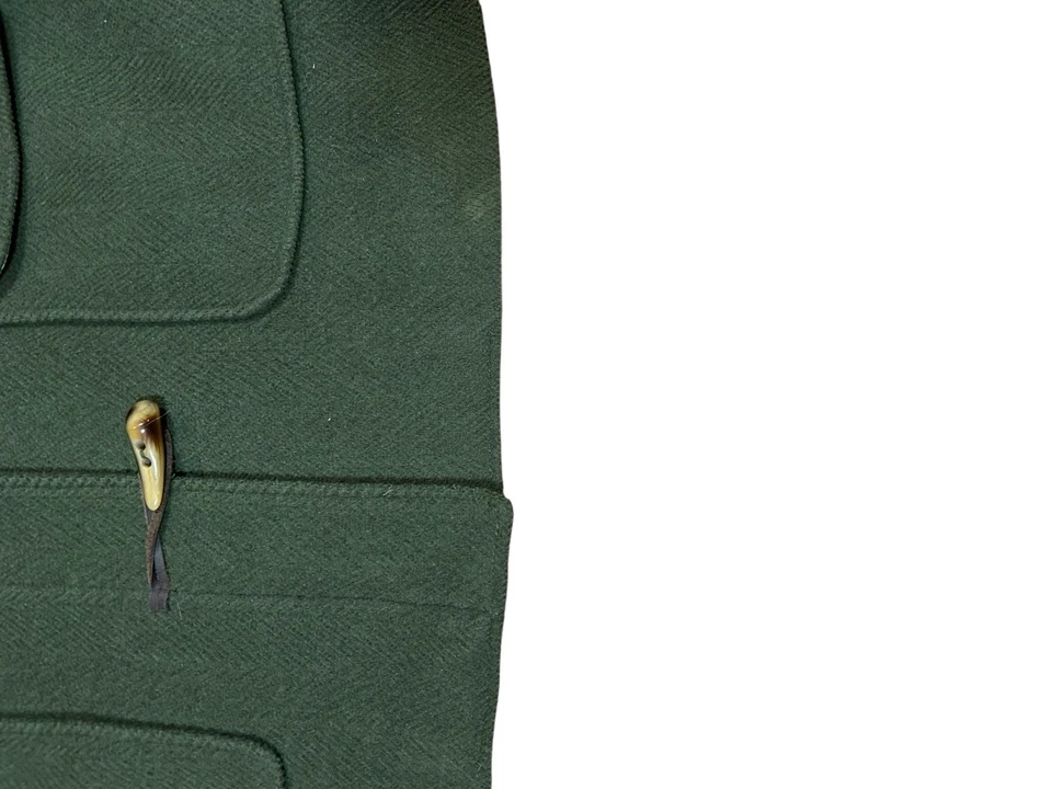 Vintage LL Bean Forest Green Wool Twill Wooden Toggle Hooded Duffle Coat - Image 3 of 4