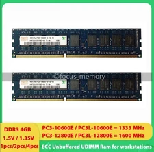 DDR3 4 GB ECC Unbuffered PC3-12800E / PC3-10600E Memory for HP Proliant ML110 G7