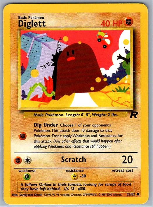 Diglett 52/82 Common Team Rocket LP