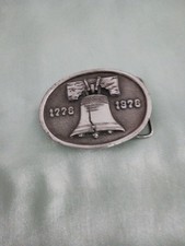 Bicentennial American Belt Buckle 1776 1976 B-24 Metal made by 1975 Bergamot