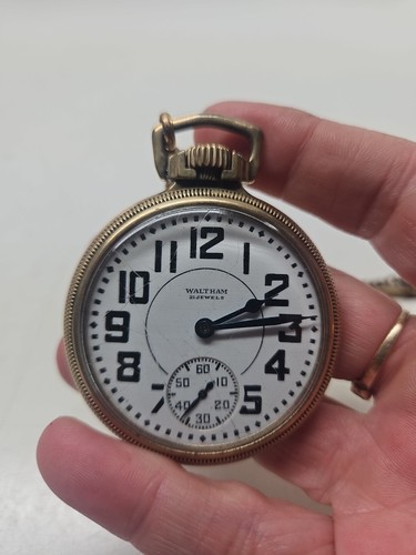 ANTIQUE WALTHAM RIVERSIDE RAILROAD POCKET WATCH
