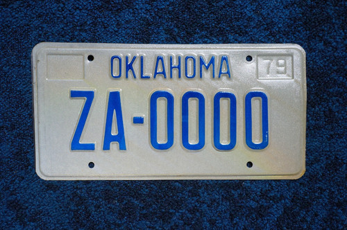 1979 Oklahoma Sample License Plate