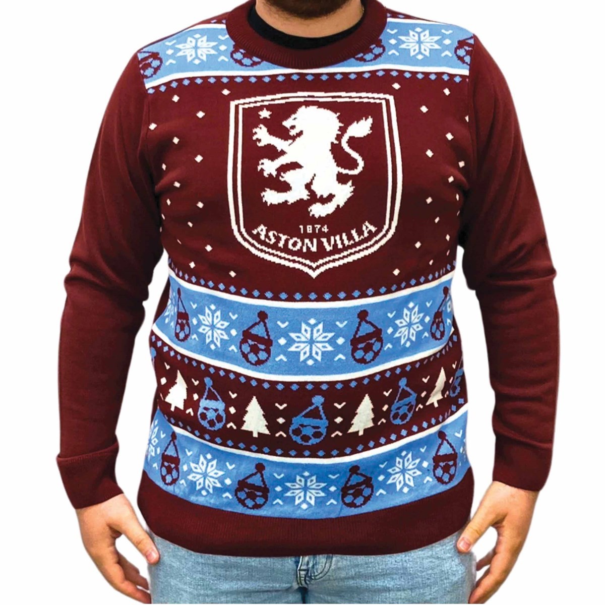 Aston Villa FC Christmas Jumper XL, Clothing, Sports, Gift