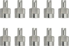 10 PCS Tire Valve Stem Caps, Nickel-Plated Metal Tyre Dust Caps with Valve Core