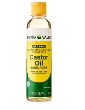 Spring Valley Cold-Pressed Castor Oil Organic for Hair & Skin 8 fl oz