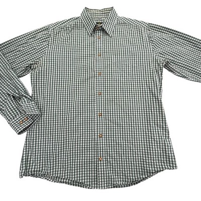 Hammerschmid Shirt Mens L EUR 43 Green Long Sleeve Button Up Cotton Slim Fit