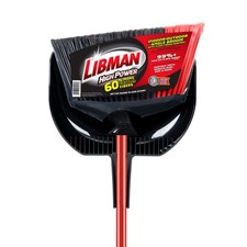 Libman Extra-Wide 13 3/4in Angle Broom with Dust Pan, 54 1/2in.L Handle, Model 