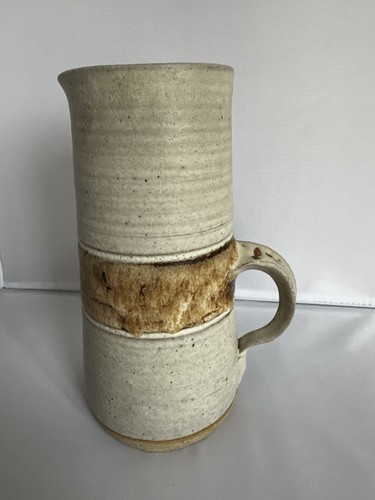Studiokeramik große Vase rustikal matt Steinzeug Krug 23 cm mit Henkel