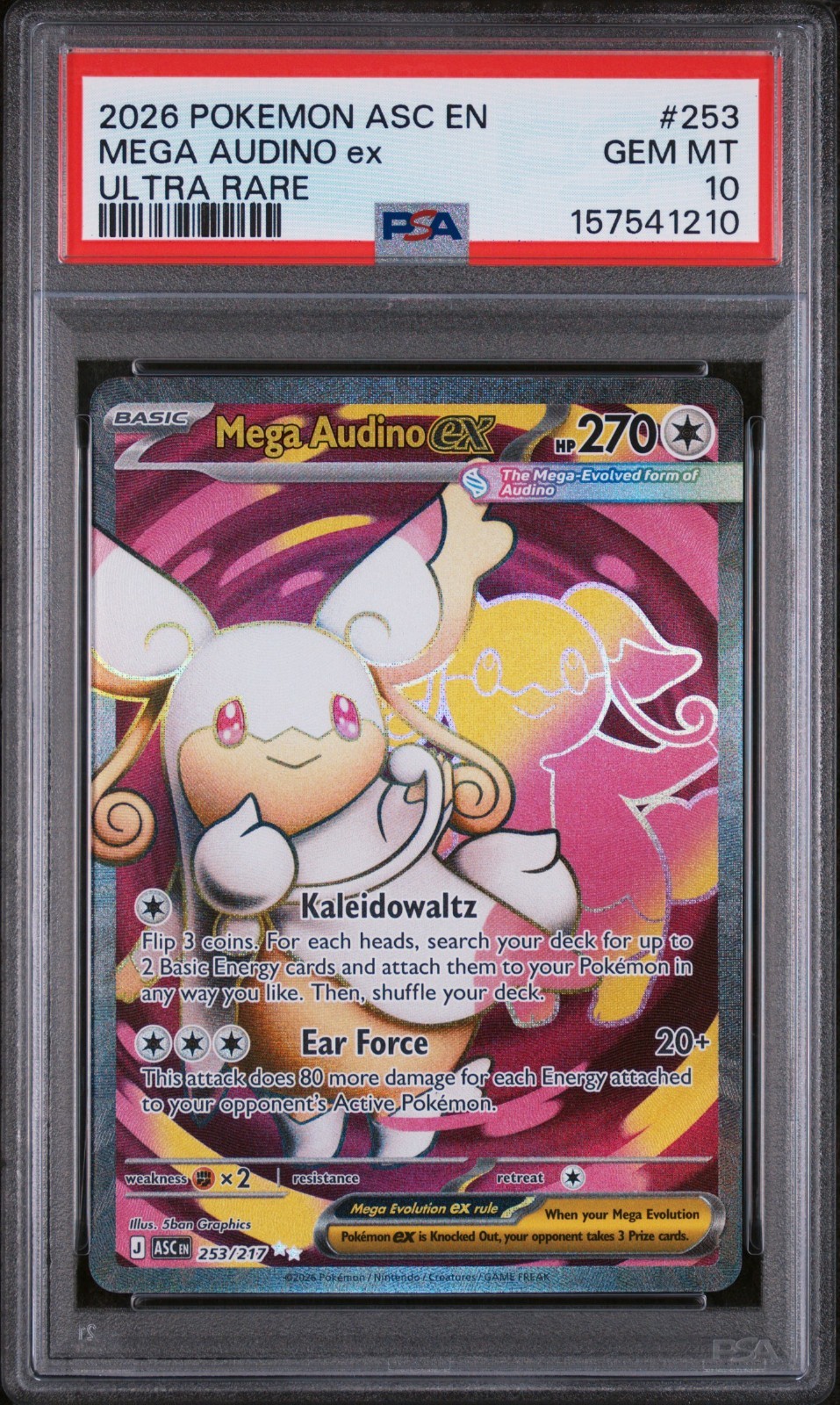 Mega Audino ex 253/217 - Me: Ascended Heroes Holo (PSA 10)