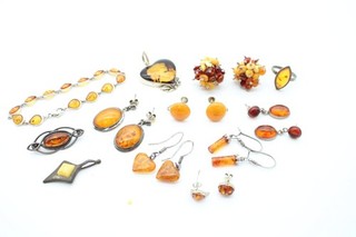 Sterling Silver Amber Jewellery Baltic Copal Vintage Butterscotch x 12 (28g)