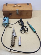 Vintage Bear Paw HD-EFS Electric Fish Scaler w/ Wooden Box Fish Grip WORKS