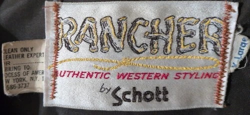 Vtg Rancher Leather Yoke Vest Schott XL USA Distressed Cowboy Cut MC Motorcycle image 6