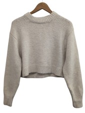 NEW £28 Ladies H&M Cream Loose Fit Cropped Knitted Sweater Jumper UK 14 M CG E20
