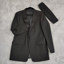 After Six Tuxedo Jacket Men 41R Black 1 Button Prom Wedding Groomsman Cummerbund