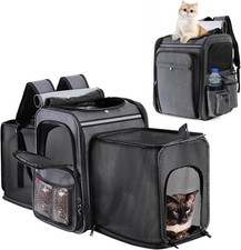 Cat Backpack Carrier,Double Side Expandable Cat Carrier Backpack,Dog Carrier Bac