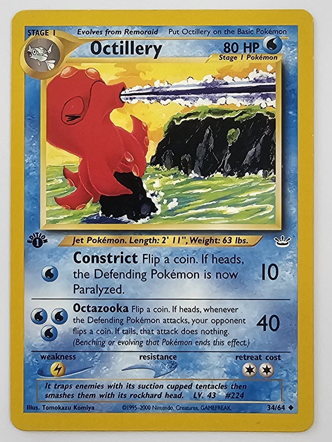 Octillery 1st Edition 34/64 Uncommon Neo Revelation Pokemon Vintage WOTC NM 2001