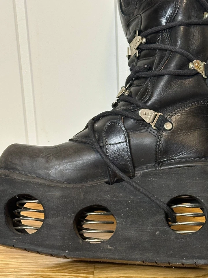 Vintage 90s New Rock Very Rare Neptuno Platform Boots Shoes - Image 4 of 4