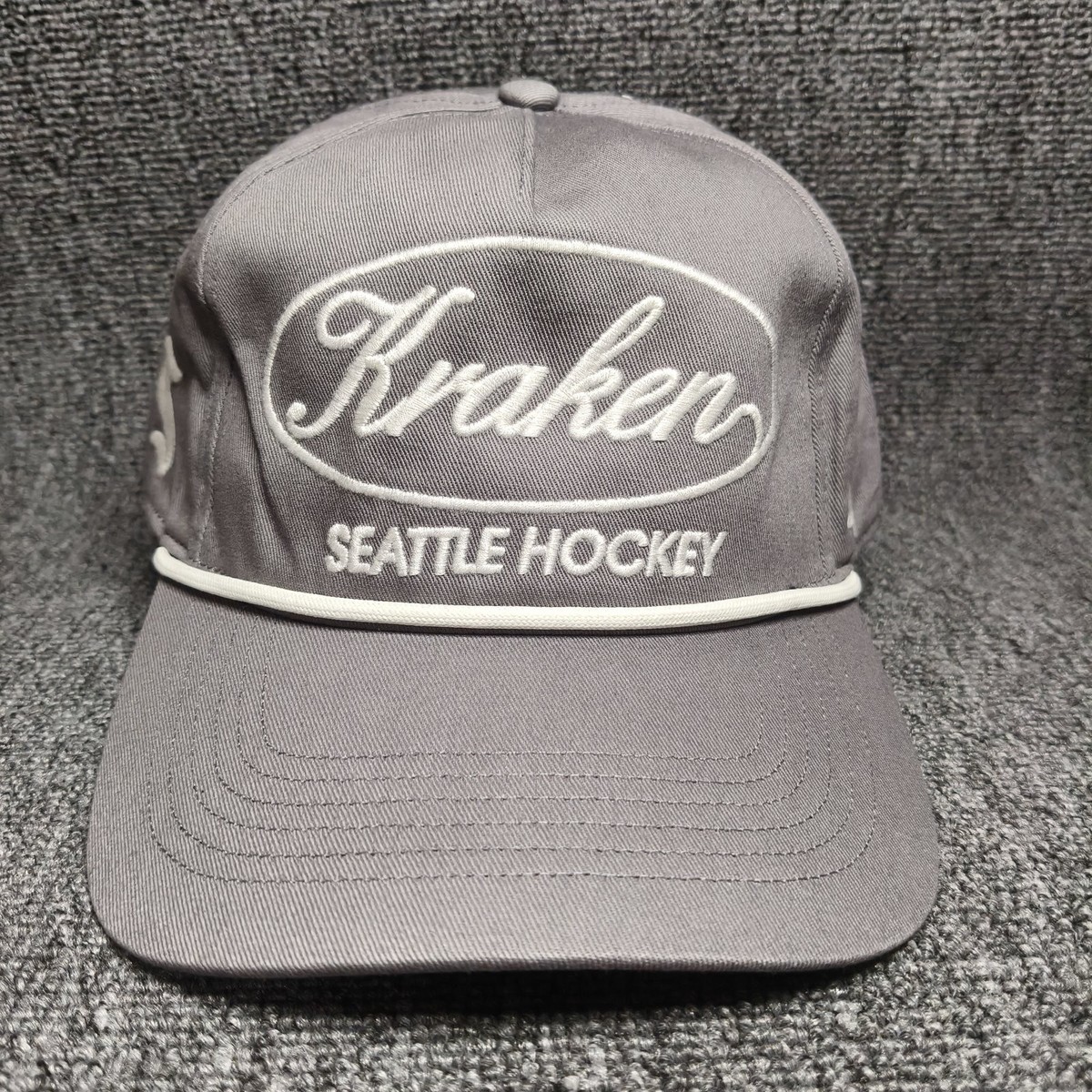 '47 Brand Seattle Kraken Gray Snapback Hat NHL Seattle Hockey Script C