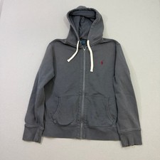 Vintage Polo Ralph Lauren Full Zip Hoodie Men's Extra Large Gray Sweatshirt Pony
