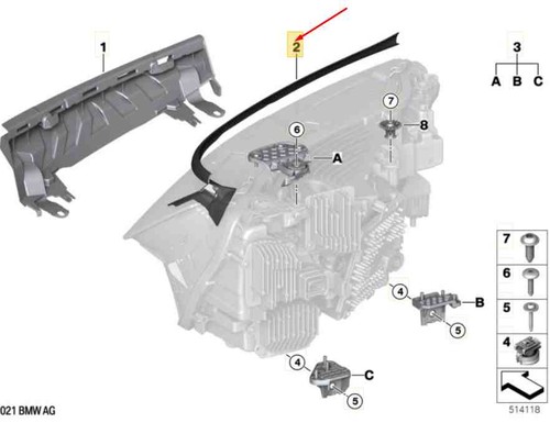 BMW iX I20 Scheinwerferdichtung links 63119851827 NEU ORIGINAL