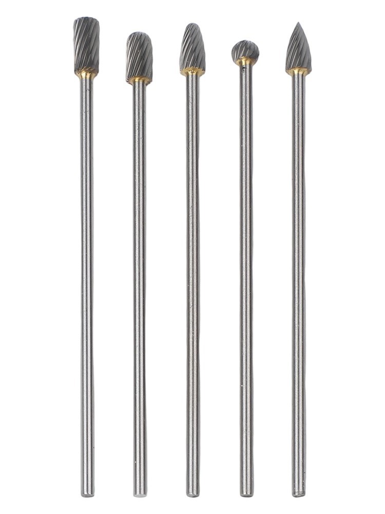 5pcs Carbide Rotary Burrs Efficient for Model Engineering and Wood Carving