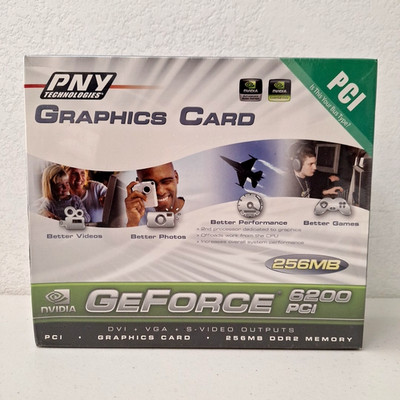PNY NVIDA GeForce 6200 AGP PCI New Sealed