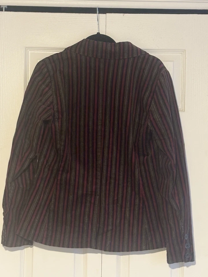 Blazer de pana de terciopelo a rayas Free People para mujer - granate/negro - pequeño Foto 2 de 4