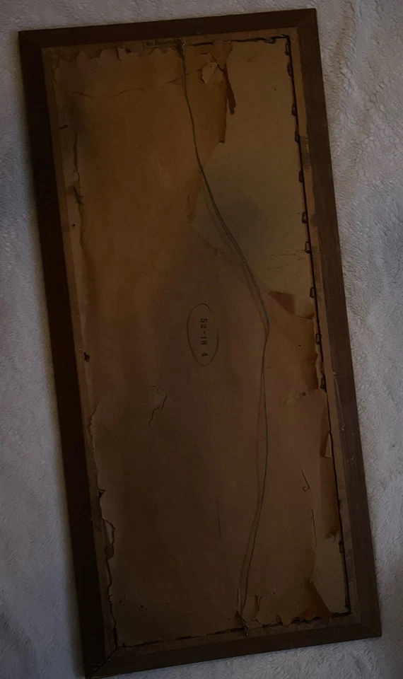 Vintage Robert Wood October Gold 1950’s picture painting wood frame Signed Art - Image 4 of 4